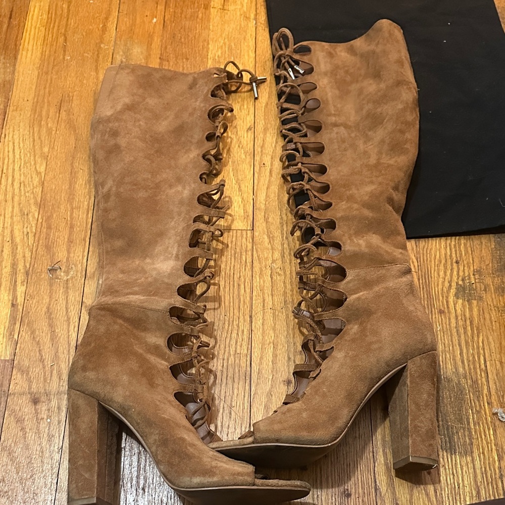 Kendall & Kylie Tan Suede Lace-Up Boots
